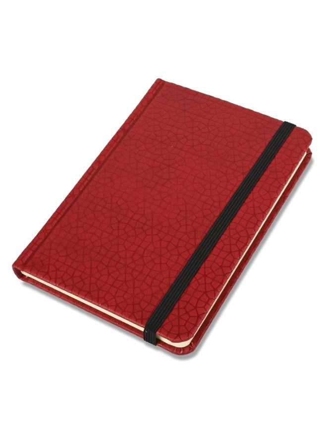 FIS® Executive Notebook, Italian PU Materials, A6 Size(105x148mm,) Round Corners, 96 Sheets, Single Ruled, 70gsm Italian Ivory Paper with Elastic Band Closure, 1 Piece, Maroon Color-FSNBEXA6MRD4 - Image 1